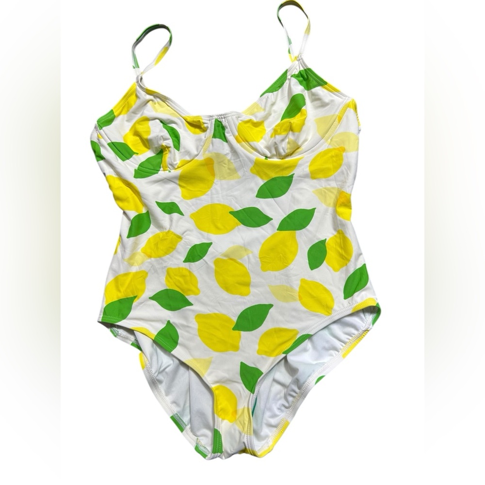 KATE SPADE womens lemons one piece underwire swimsuit size XL NWT - Picture 6 of 8